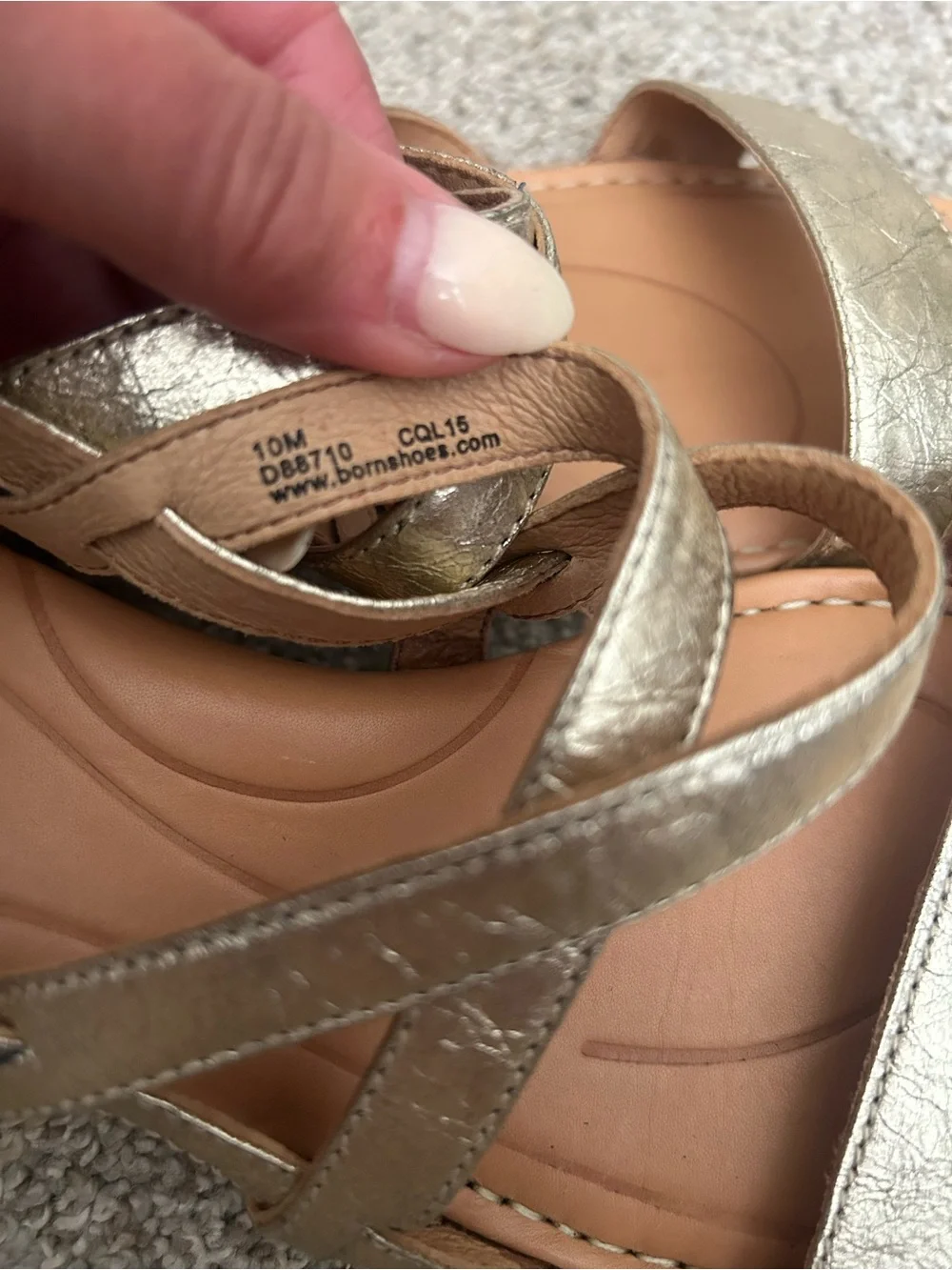 Born Metallic Gold Strappy Slingback Sandals
